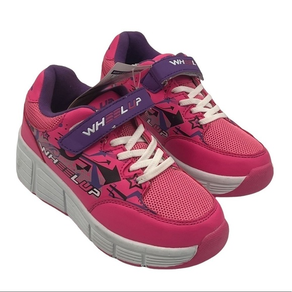 NWT Wheel Up Pink Purple Skate Roller Shoes Size 220 Korean (5 US) Big Girl's - Picture 1 of 11